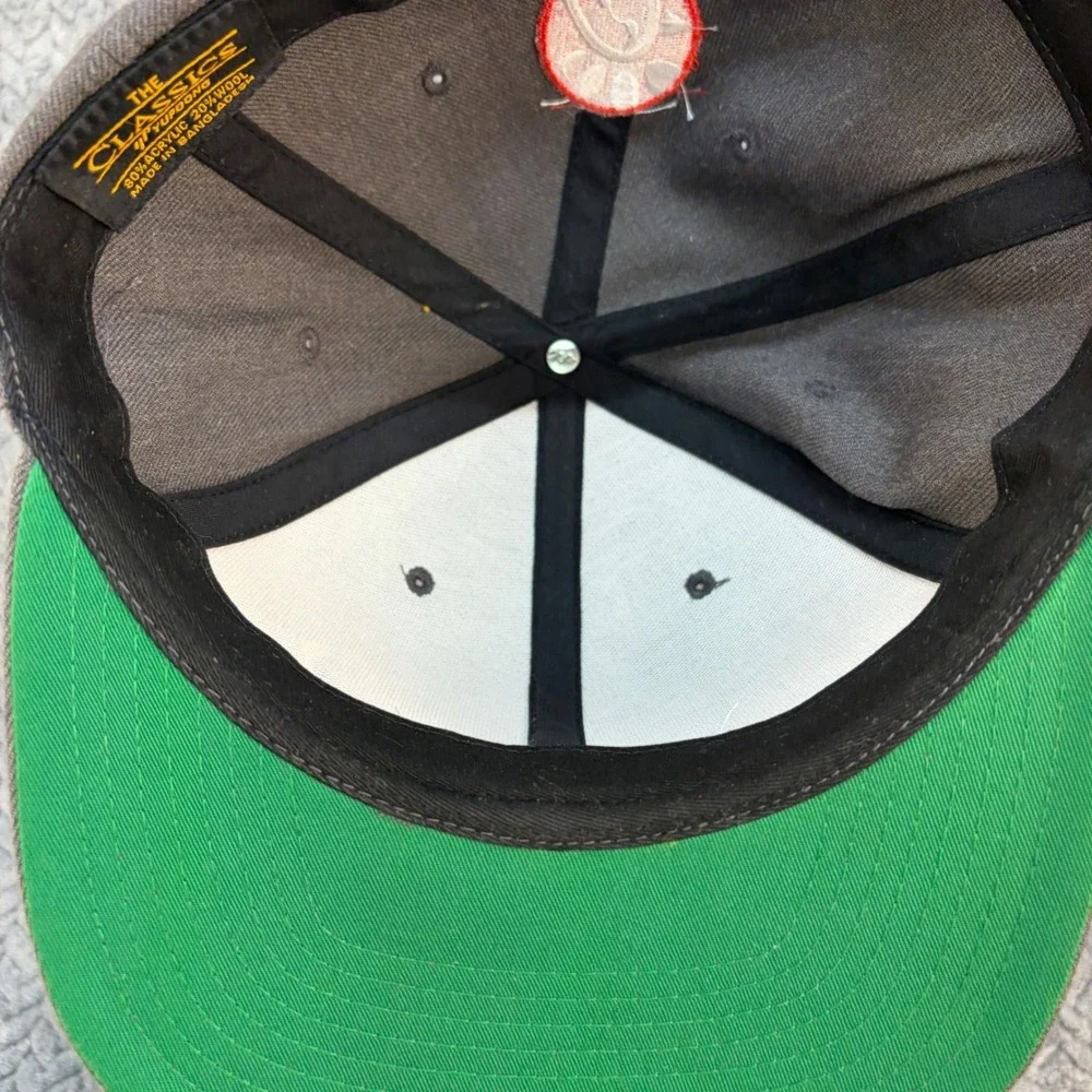 Chick-fil-A Yupoong Snapback Hat Grey What Makes You Appy Flat Bill Cap 0651